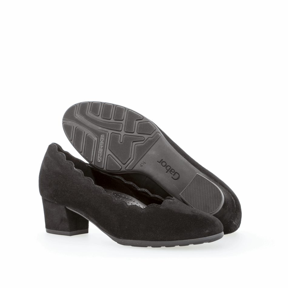 Gabor Pompe Empeigne Festonnée | Noir Exclusif